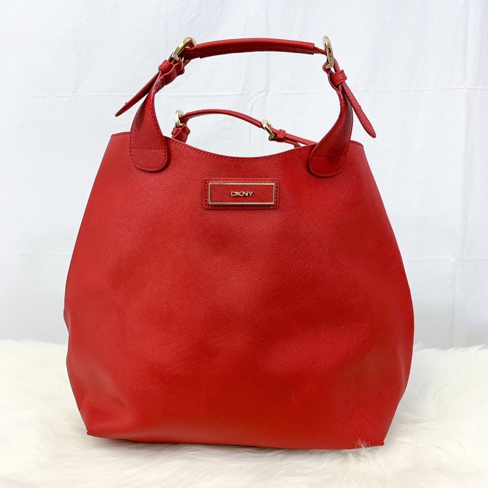 DKNY Red Large Tote/Hobo Bag, Like New